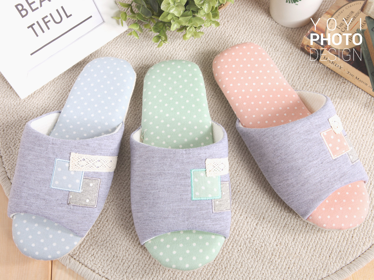 家居拖鞋攝影｜繽紛點點卡通造型家居拖鞋情境攝影｜ 35