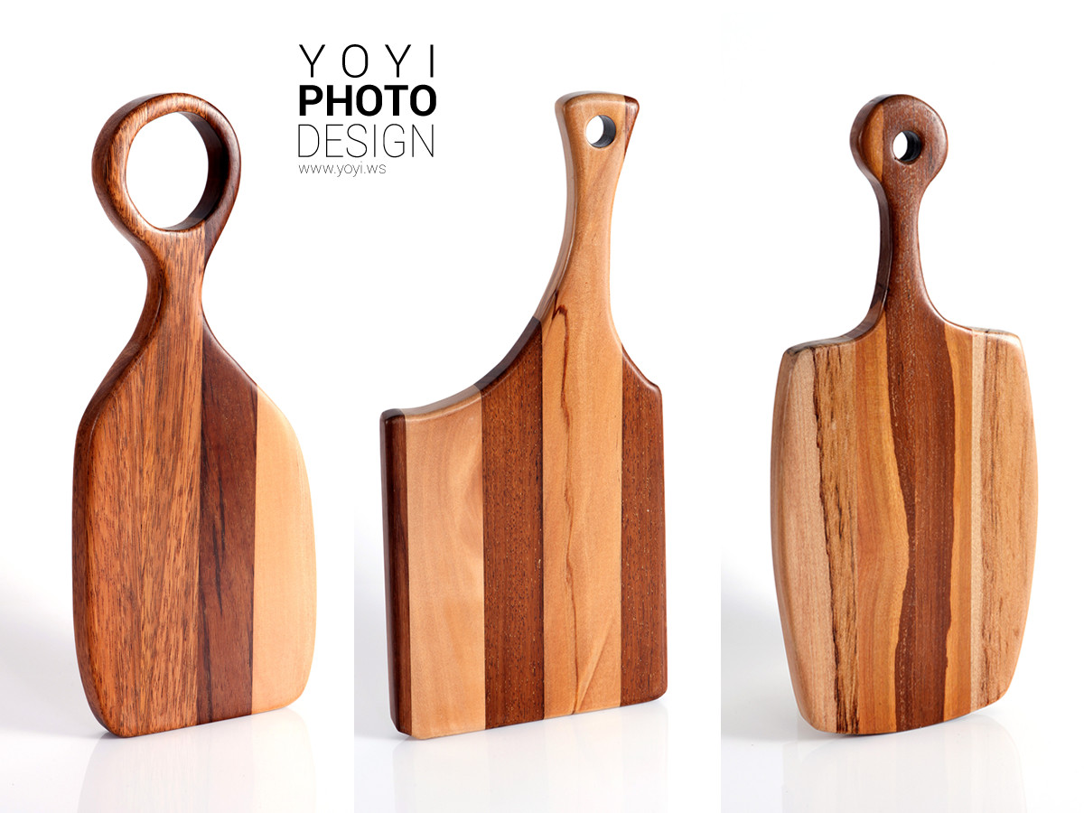 文創商品攝影與藝術品拍攝 - 琉璃工藝、原木手作與明志科大實例 | 優奕數位 57 手作原木砧板攝影,木材拼接工藝與流線造型去背照
