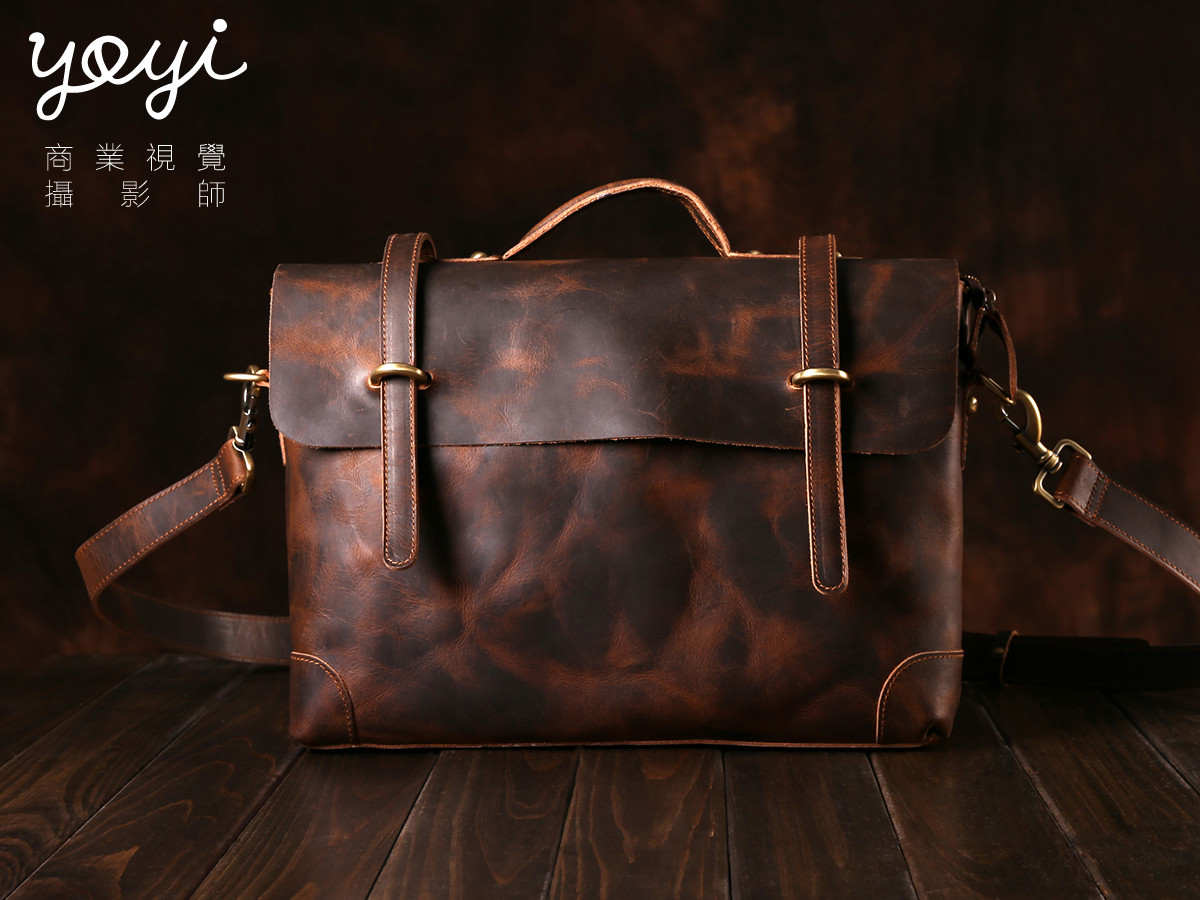 皮件商品攝影｜經典復古皮革手提包、公事包與職人工藝視覺攝影 1