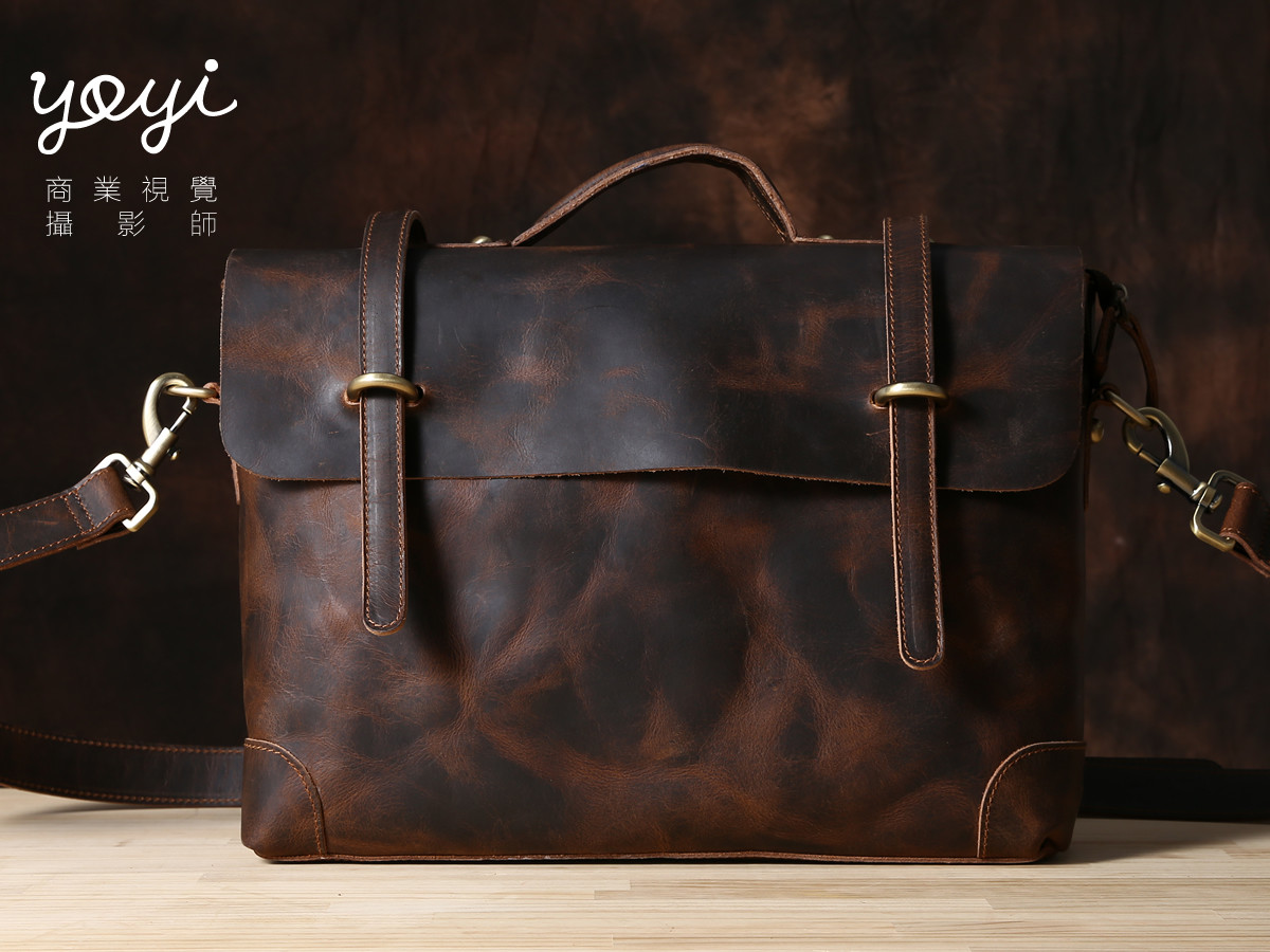 皮件商品攝影｜經典復古皮革手提包、公事包與職人工藝視覺攝影 7