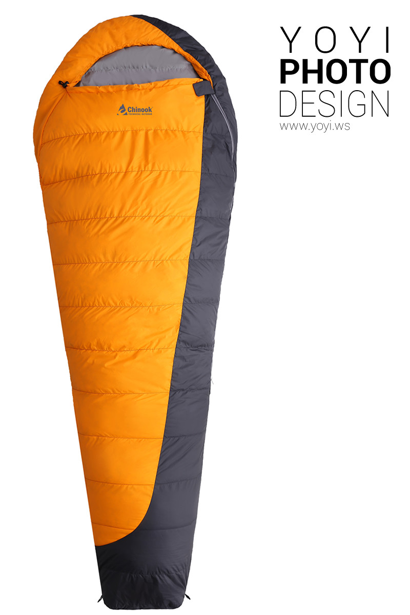 運動用品攝影與露營拍攝 - Chinook睡袋、HCG蛙鞋與瑜珈實例 | 優奕數位 30 Chinook專業露營睡袋攝影,戶外機能材質與保暖蓬鬆感