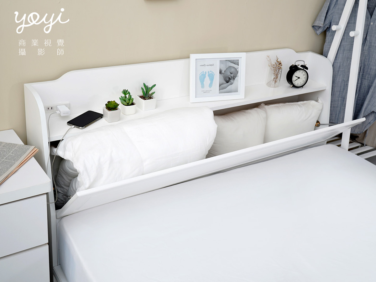 家具商品攝影｜機能床架、掀床結構與現代臥室空間情境攝影 13