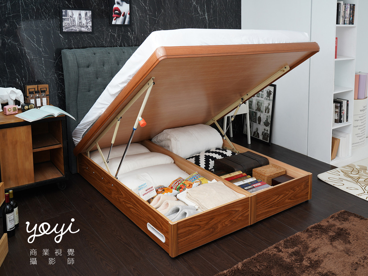 家具商品攝影｜機能床架、掀床結構與現代臥室空間情境攝影 15