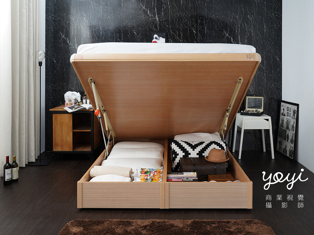 家具商品攝影｜機能床架、掀床結構與現代臥室空間情境攝影 23