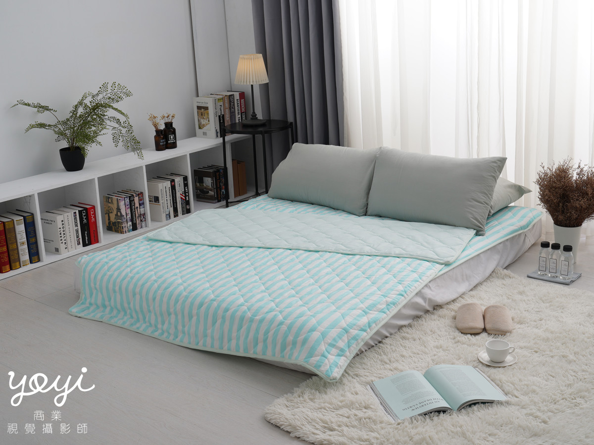 寢具商品攝影｜耀邦實業天絲床包組與清爽藍調居家情境攝影 1