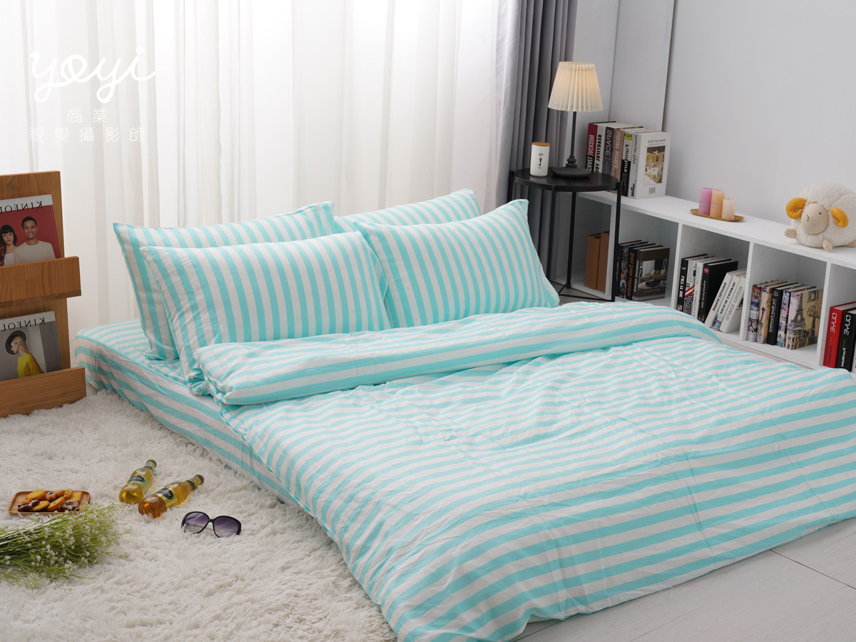 寢具商品攝影｜耀邦實業天絲床包組與清爽藍調居家情境攝影 17