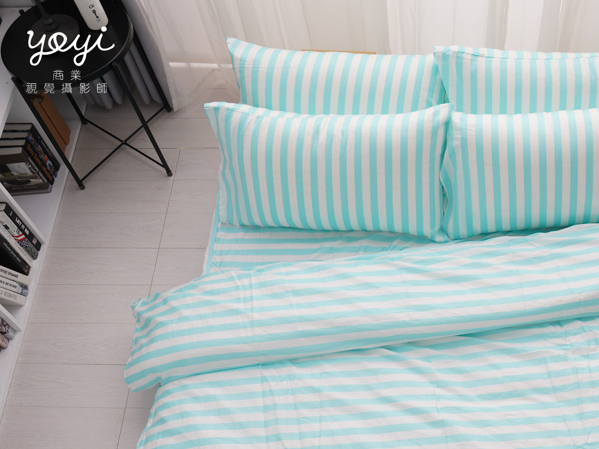 寢具商品攝影｜耀邦實業天絲床包組與清爽藍調居家情境攝影 19