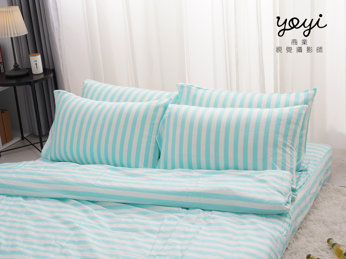 寢具商品攝影｜耀邦實業天絲床包組與清爽藍調居家情境攝影 29