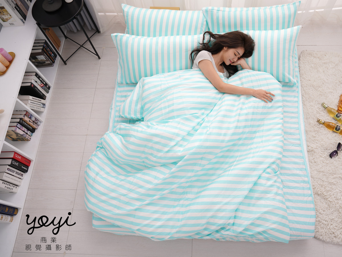寢具商品攝影｜耀邦實業天絲床包組與清爽藍調居家情境攝影 31