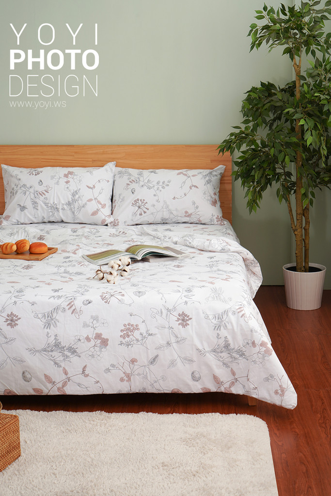 寢具商品攝影｜永研格紋床包組與溫馨居家臥室情境攝影 3