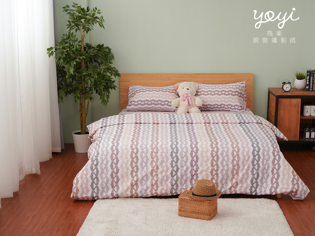 寢具商品攝影｜永研格紋床包組與溫馨居家臥室情境攝影 7