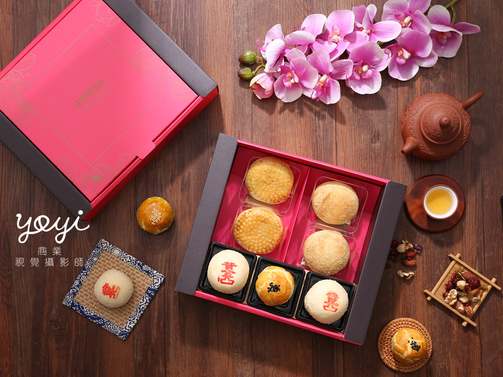 美食商品攝影｜傳統綠豆椪、中秋月餅禮盒與精緻糕點切面特寫攝影 9