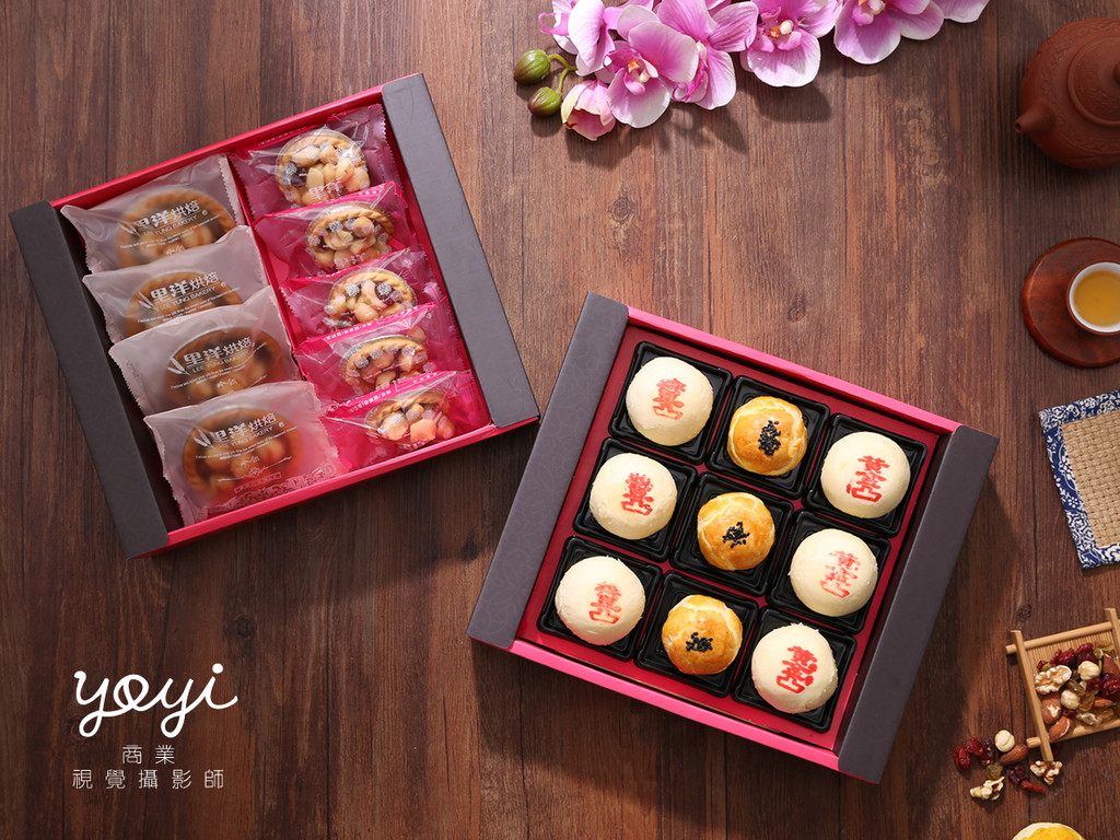 美食商品攝影｜傳統綠豆椪、中秋月餅禮盒與精緻糕點切面特寫攝影 11