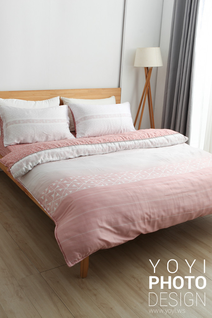 寢具商品攝影｜清爽色系印花床包組與自然採光居家風格攝影 17