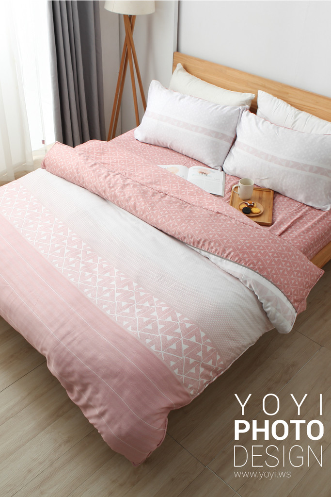 寢具商品攝影｜清爽色系印花床包組與自然採光居家風格攝影 23