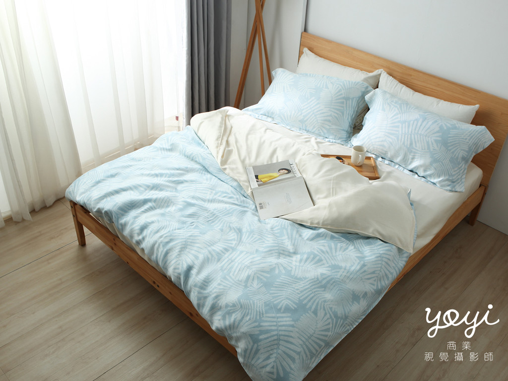 寢具商品攝影｜清爽色系印花床包組與自然採光居家風格攝影 31