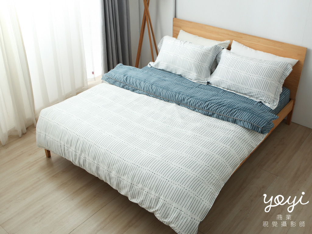 寢具商品攝影｜清爽色系印花床包組與自然採光居家風格攝影 57