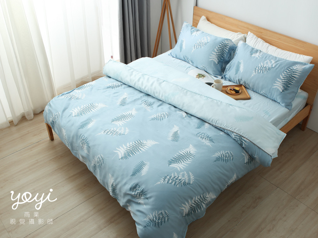 寢具商品攝影｜清爽色系印花床包組與自然採光居家風格攝影 61