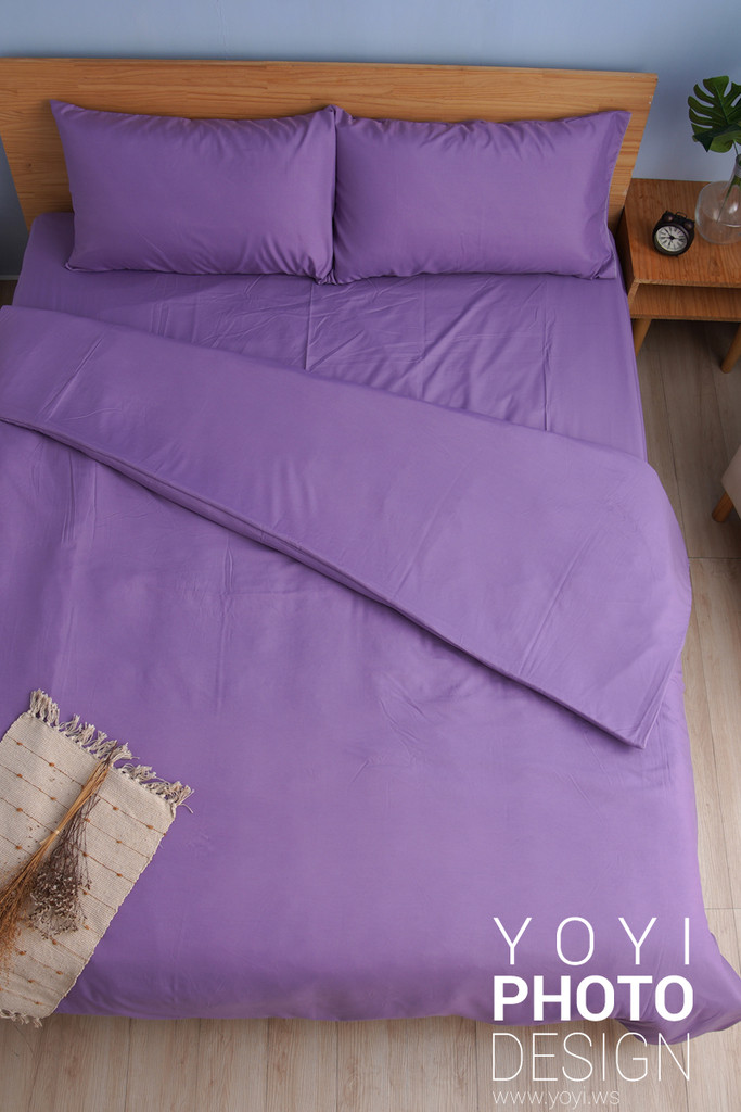 寢具商品攝影｜紫色調質感床包組與溫馨居家臥室情境攝影 7