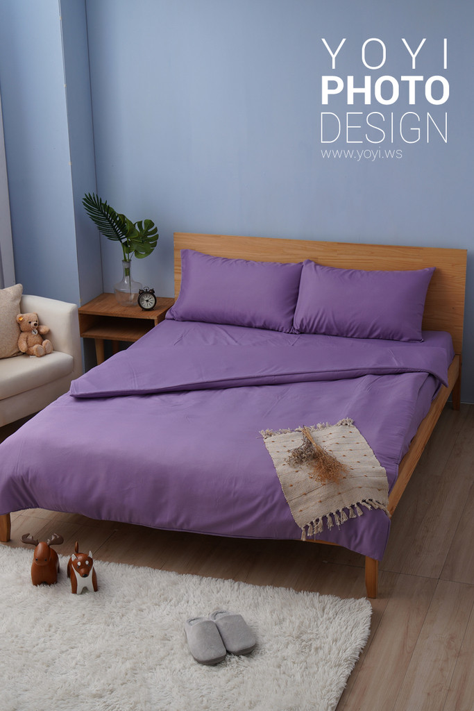 寢具商品攝影｜紫色調質感床包組與溫馨居家臥室情境攝影 11