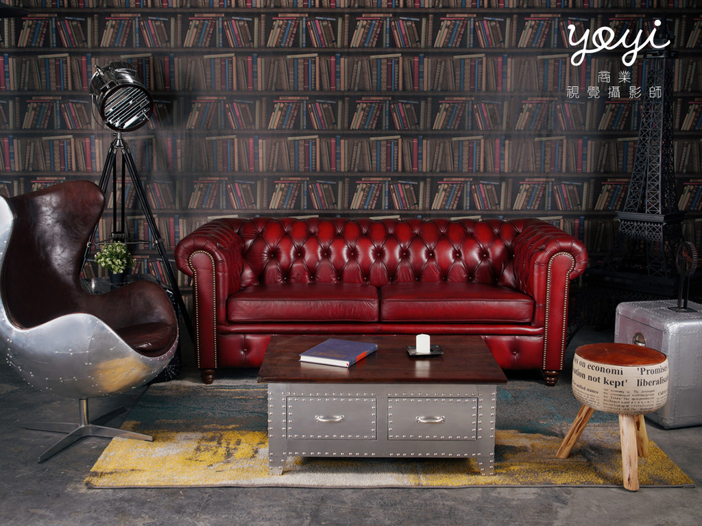 家具商品攝影｜純真年代經典紅色拉扣沙發與英式復古風格攝影 3