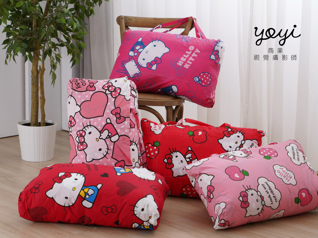 兒童寢具攝影｜粉紅童趣花卉圖騰涼被兒童熟睡情境攝影 5