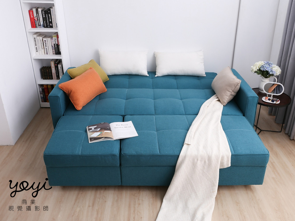 家具商品攝影｜現代風鮮紅 L 型布沙發與客廳空間美學攝影 13