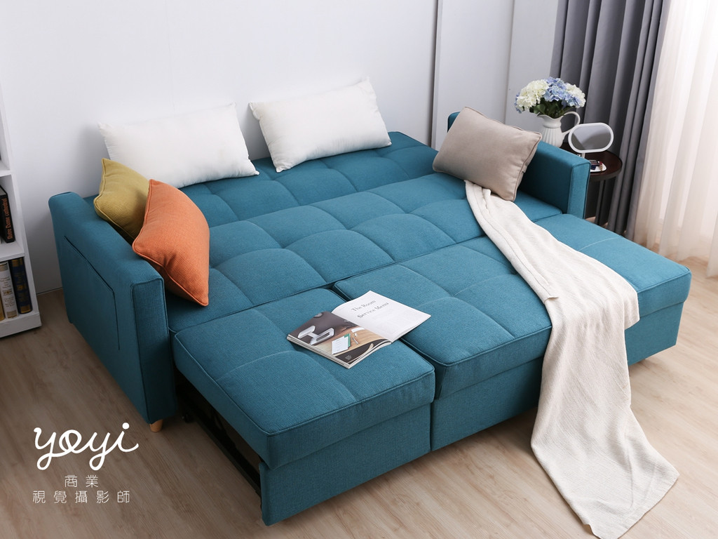 家具商品攝影｜現代風鮮紅 L 型布沙發與客廳空間美學攝影 15