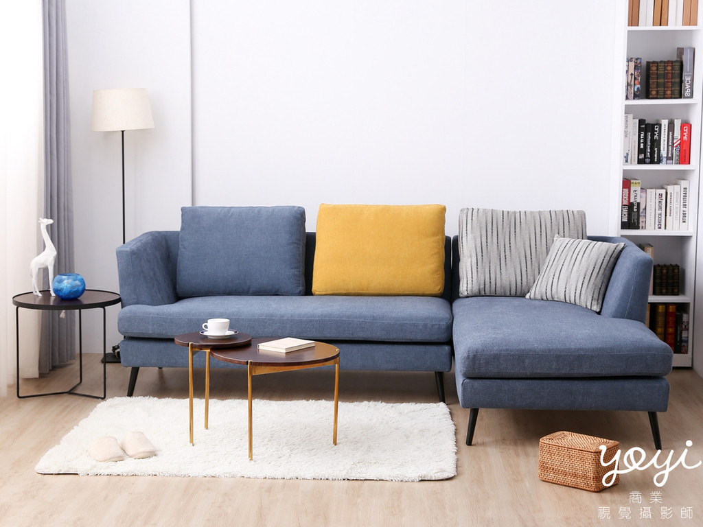 家具商品攝影｜現代風鮮紅 L 型布沙發與客廳空間美學攝影 81