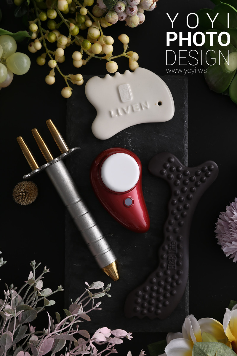 美妝保養品攝影｜質感深色精華液與紫色乾燥花美感視覺攝影 23