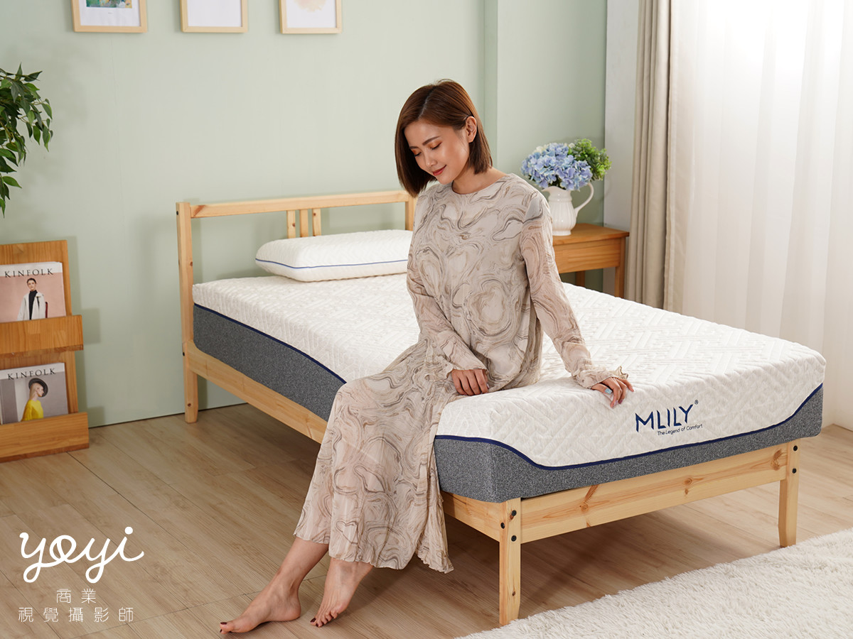 床墊商品攝影｜機能性支撐床墊與模特兒居家舒壓情境攝影 3