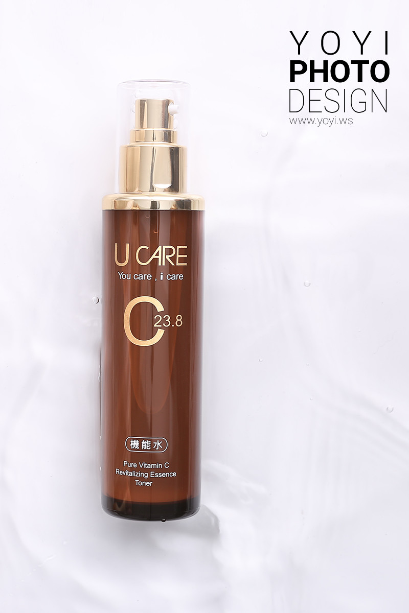 美妝保養品攝影｜質感棕色精華液瓶身與簡約美感特寫攝影 5