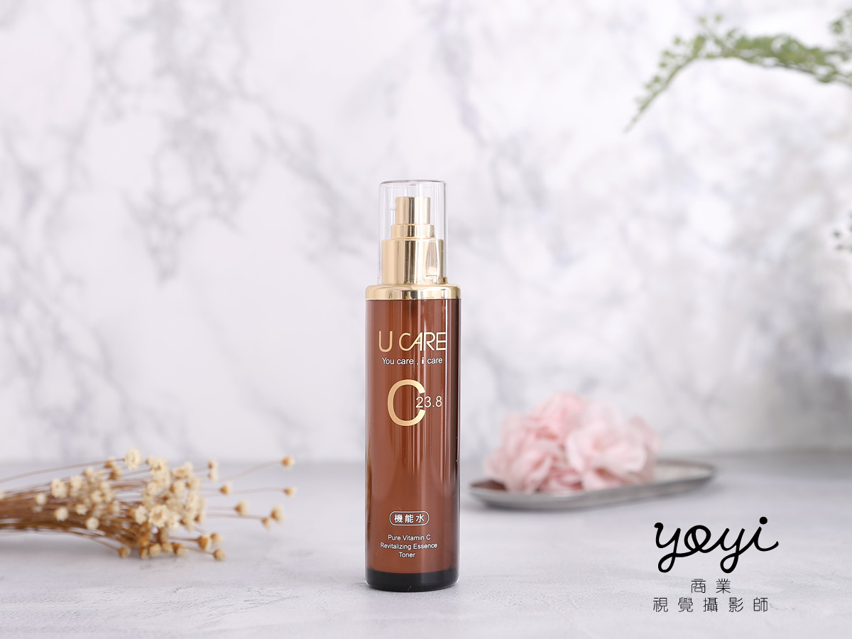 美妝保養品攝影｜質感棕色精華液瓶身與簡約美感特寫攝影 7