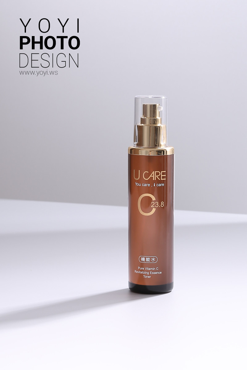 美妝保養品攝影｜質感棕色精華液瓶身與簡約美感特寫攝影 11