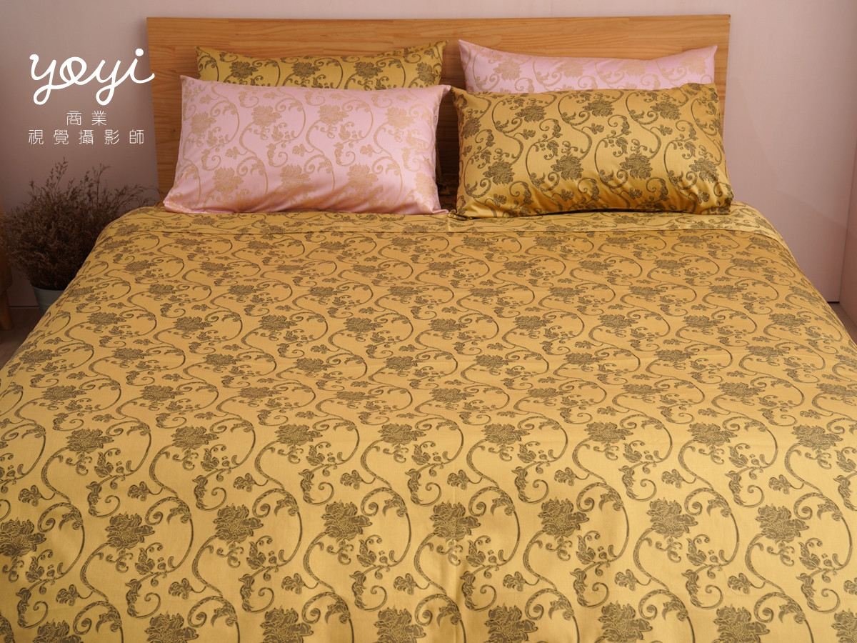 寢具商品攝影｜高級金色調緞面雙人床包組居家風格攝影 85