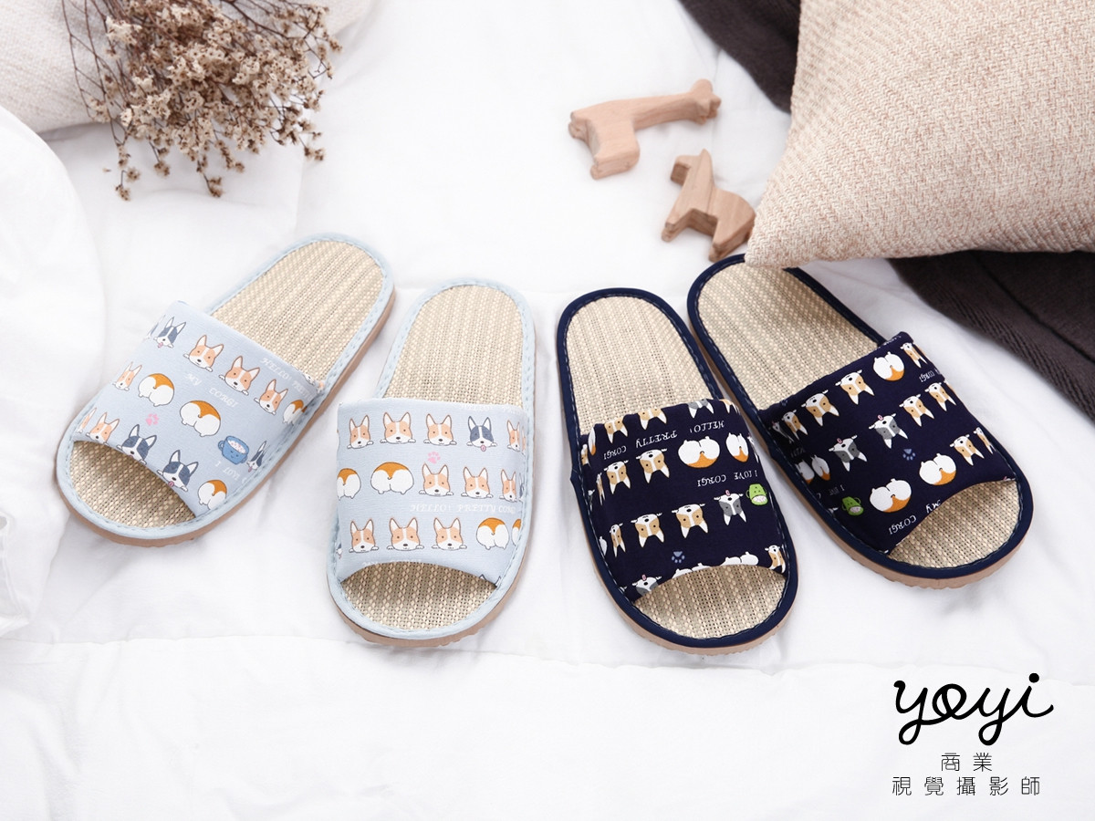 室內鞋履攝影｜灰系格子與格紋質感室內拖鞋攝影｜太松 37