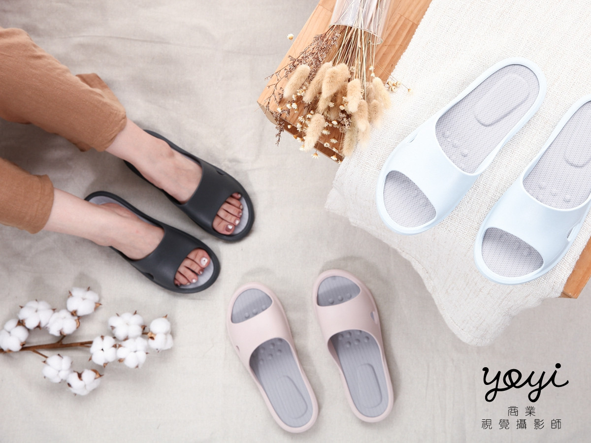 室內鞋履攝影｜灰系格子與格紋質感室內拖鞋攝影｜太松 47