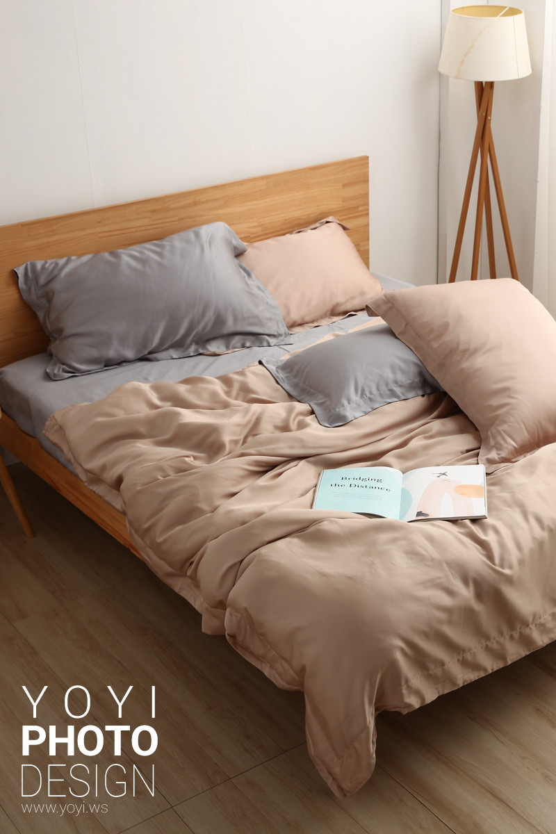 寢具商品攝影｜白藍配色簡約風格雙人床包組居家情境攝影 15