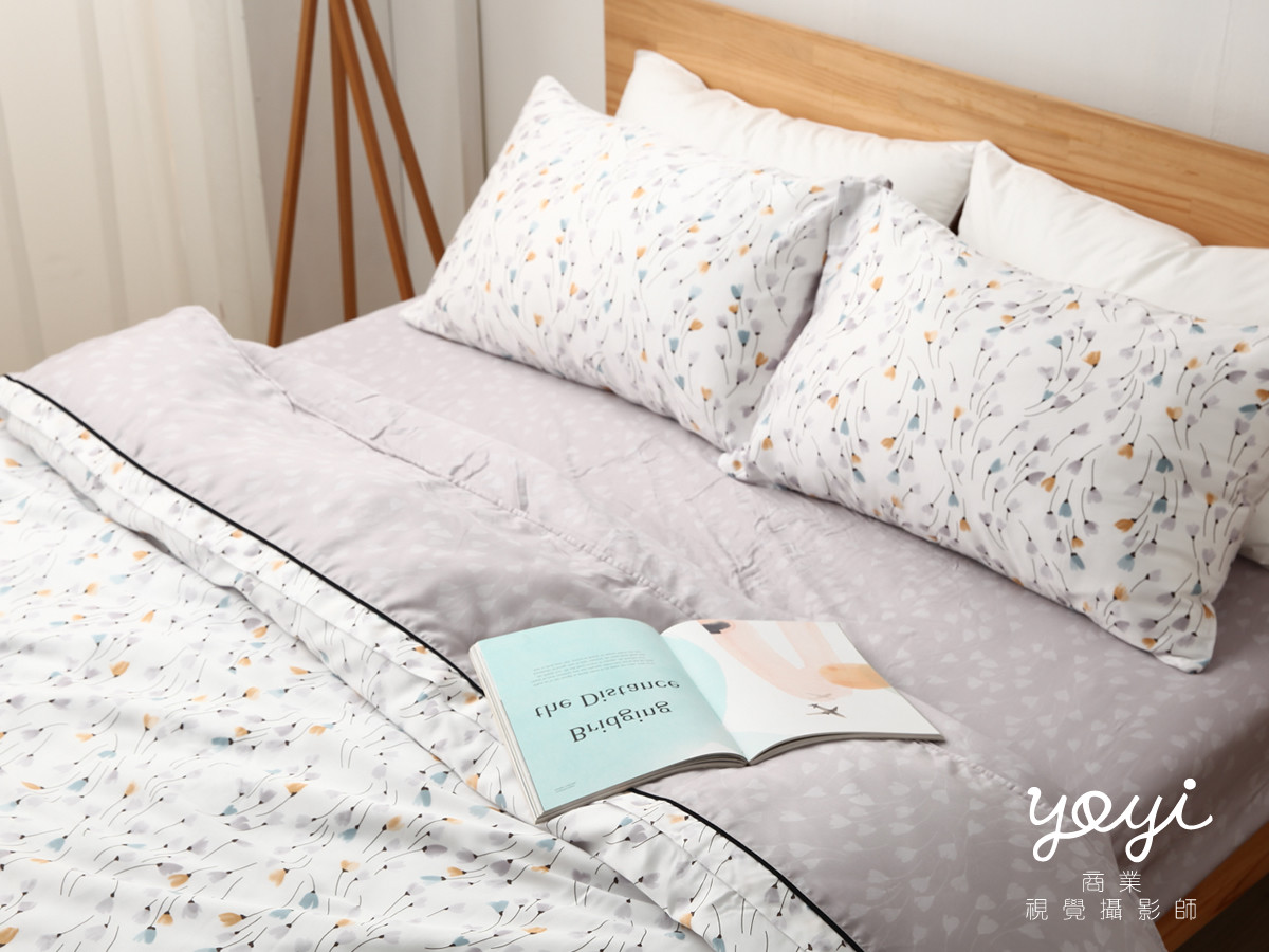 寢具商品攝影｜白藍配色簡約風格雙人床包組居家情境攝影 25