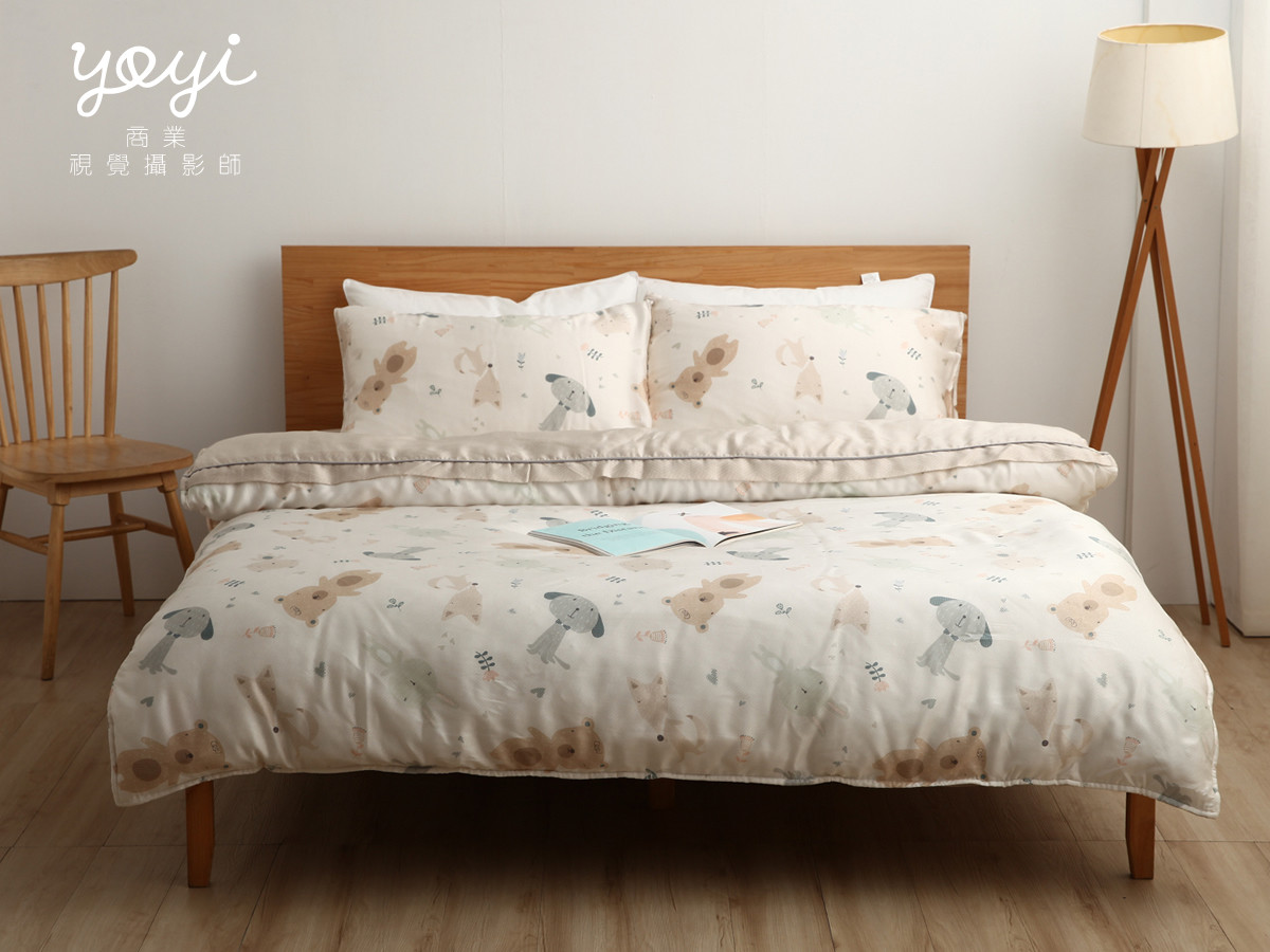 寢具商品攝影｜白藍配色簡約風格雙人床包組居家情境攝影 31