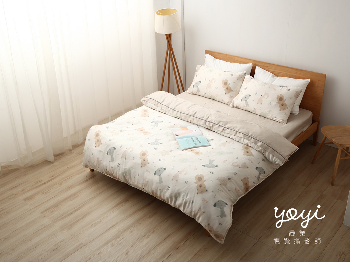 寢具商品攝影｜白藍配色簡約風格雙人床包組居家情境攝影 33
