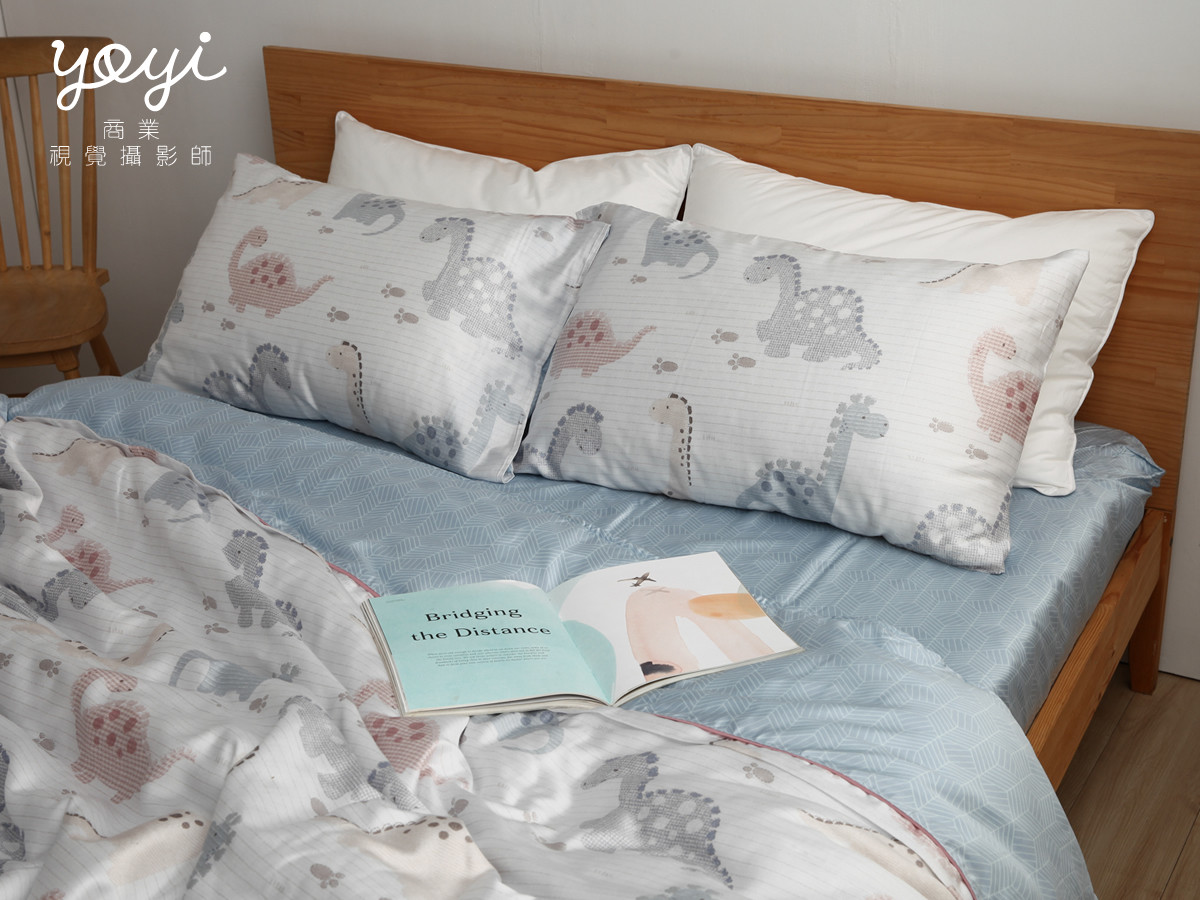 寢具商品攝影｜白藍配色簡約風格雙人床包組居家情境攝影 41