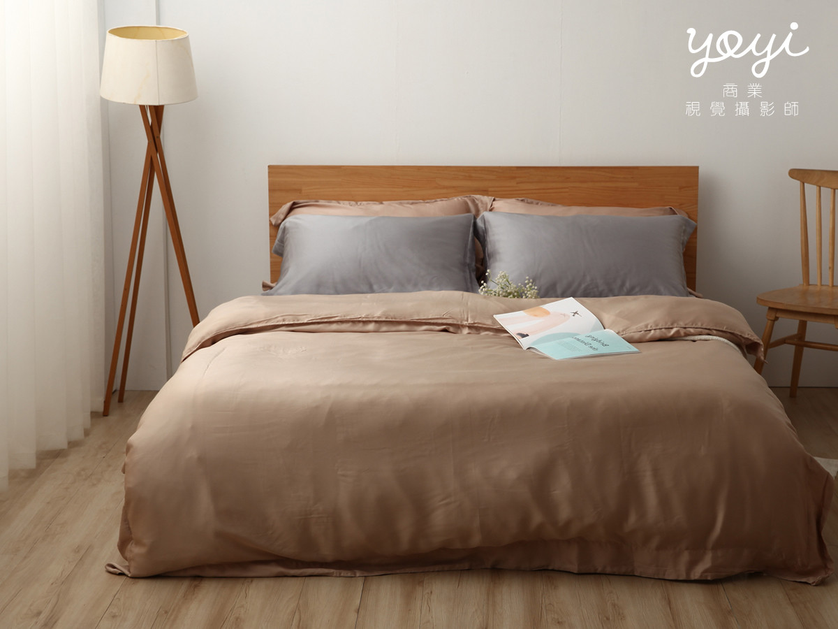 寢具商品攝影｜白藍配色簡約風格雙人床包組居家情境攝影 45