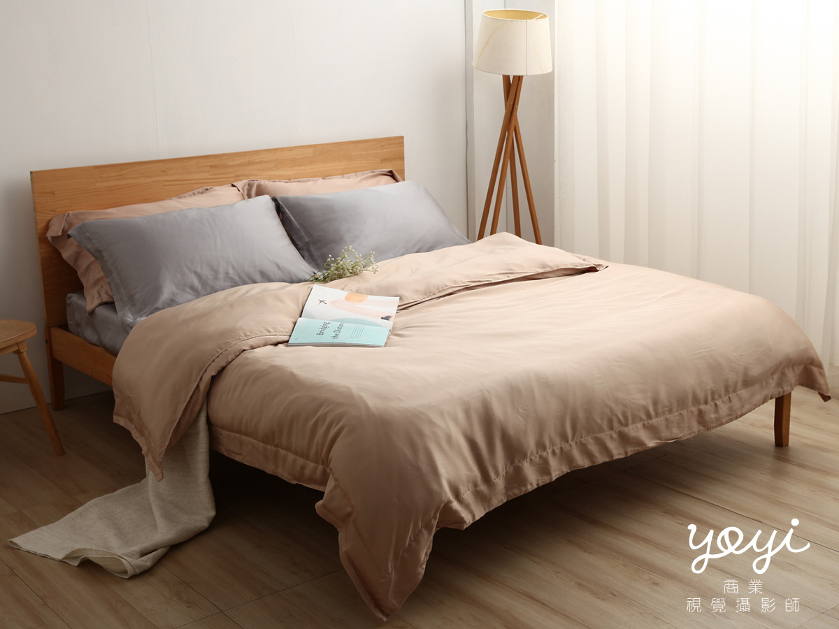 寢具商品攝影｜白藍配色簡約風格雙人床包組居家情境攝影 49