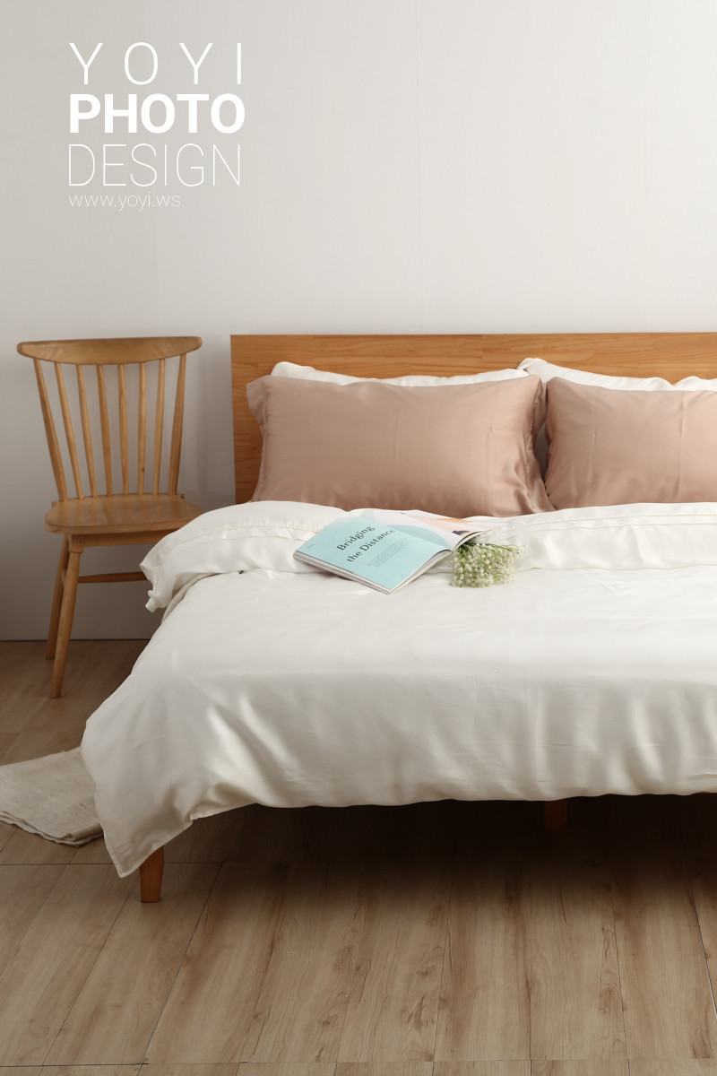 寢具商品攝影｜白藍配色簡約風格雙人床包組居家情境攝影 51