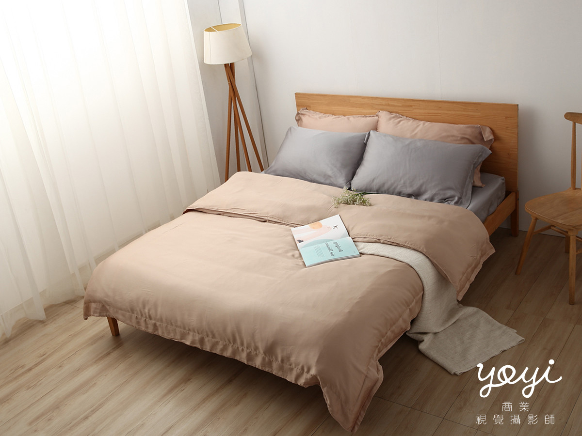 寢具商品攝影｜白藍配色簡約風格雙人床包組居家情境攝影 53