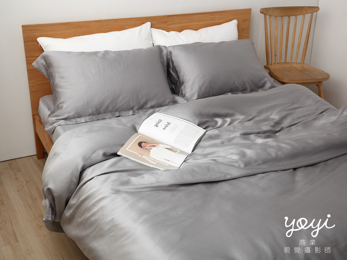 寢具商品攝影｜白藍配色簡約風格雙人床包組居家情境攝影 59