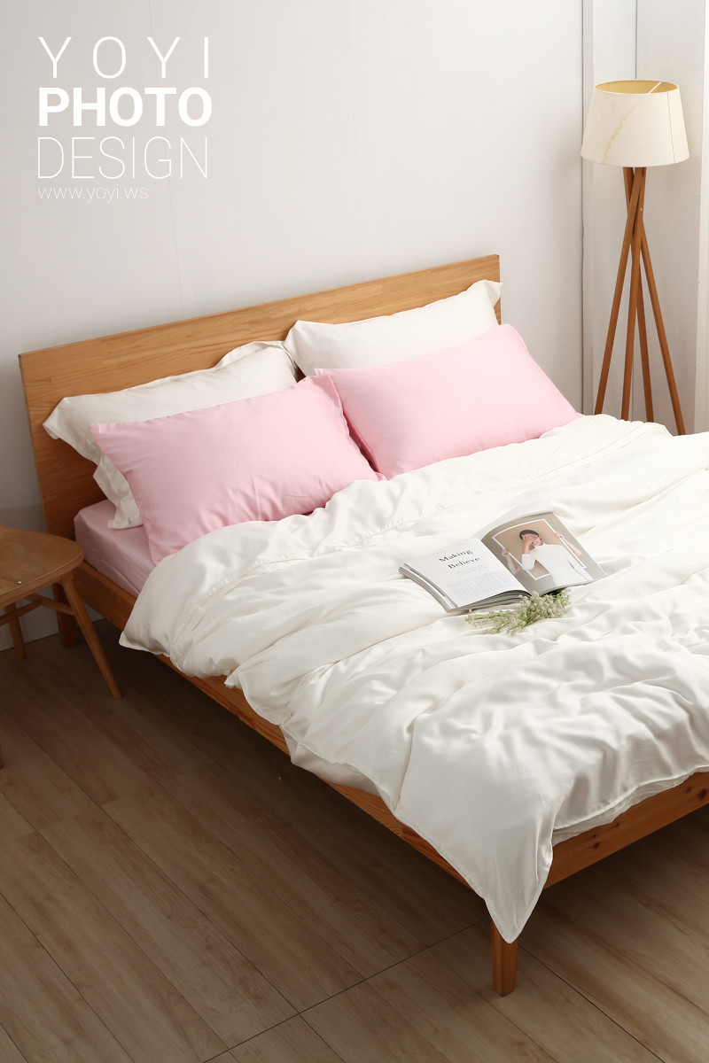 寢具商品攝影｜白藍配色簡約風格雙人床包組居家情境攝影 61
