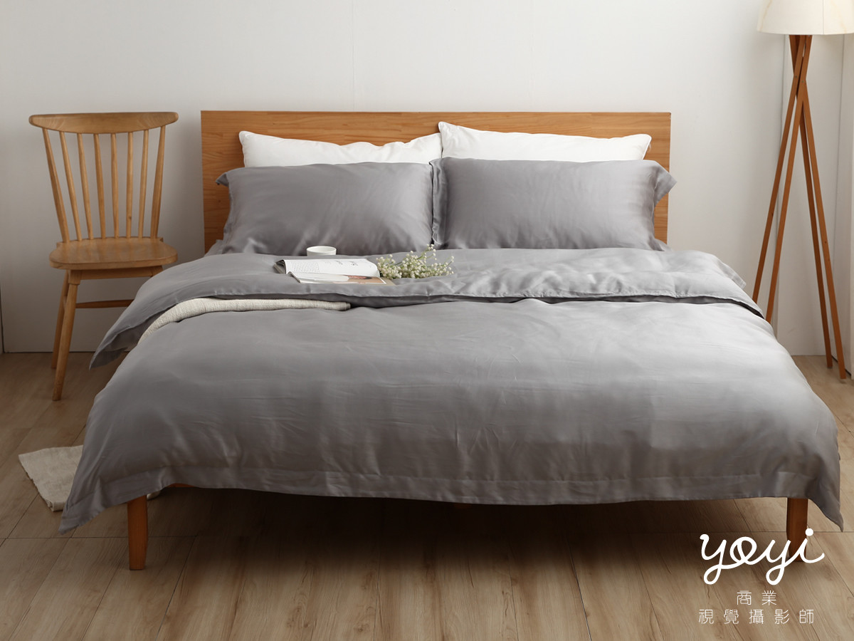 寢具商品攝影｜白藍配色簡約風格雙人床包組居家情境攝影 63