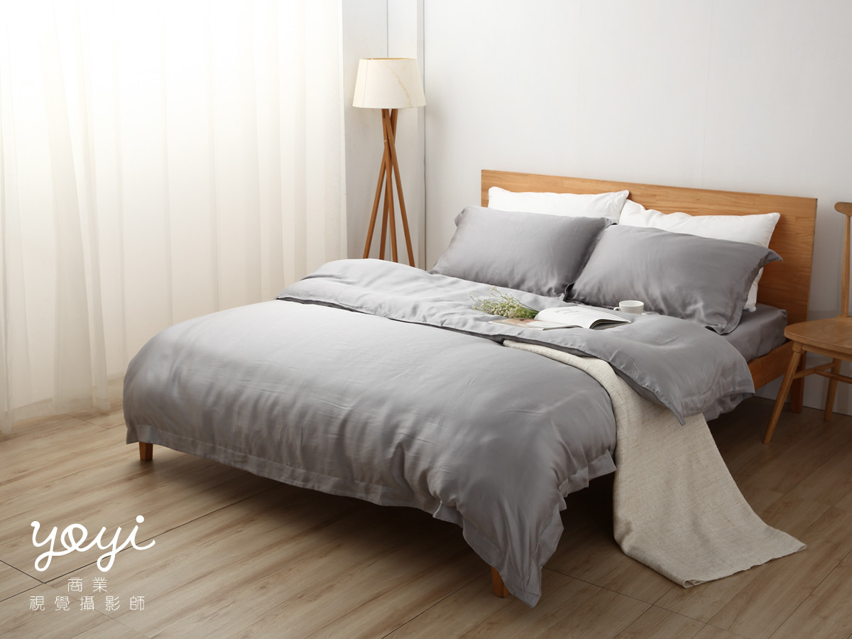 寢具商品攝影｜白藍配色簡約風格雙人床包組居家情境攝影 67